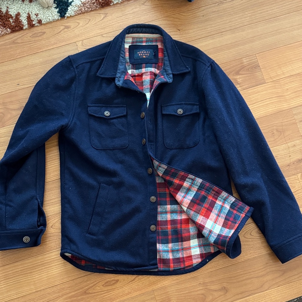 Normal Brand Navy Blue Men's Wool Jacket